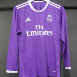 2016/17 RM Purple Away Retro Player Version Long Sleeve Soccer Jersey 球员版