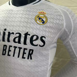 2024/25 RM Home White Player Version Long Sleeve Soccer Jersey