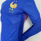 2024//25 France Home Blue Player Version Long Sleeve Jersey
