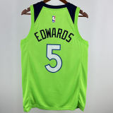 Timberwolves EDWARDS #5 Fluorescent Green NBA Jerseys