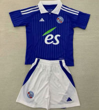 2024/25 Strasbourg Home Blue Kids Soccer Jersey 斯特拉斯堡