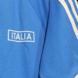 2024 Italy Blue Cotton Retro Style T-shirt