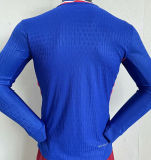 2024//25 France Home Blue Player Version Long Sleeve Jersey