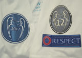 2017/18 RM Home White Retro Player Version Soccer Jersey 球员版带胸前章