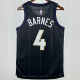 2025 Timberwolves BARNES #4 Black NBA Jerseys 热压