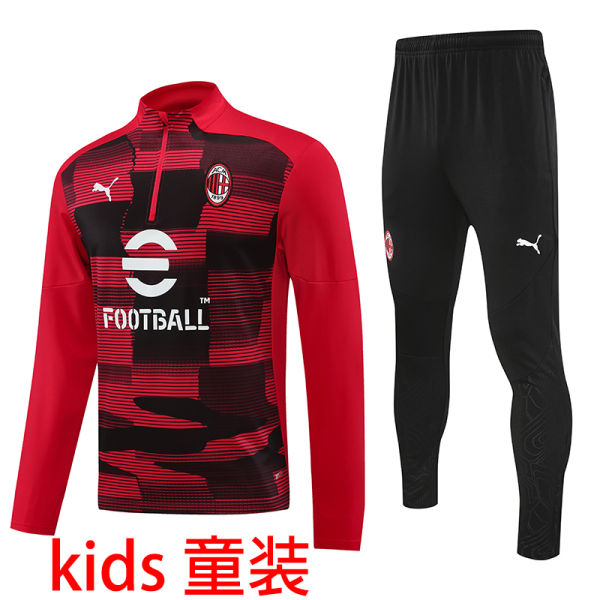2025 AC Red Kids Sweater Tracksuit
