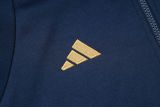 2025 Italy Sapphire Blue Hoody Zipper Jacket Windbreaker