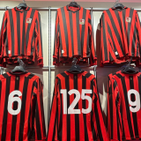 2025 AC Milan 125Th Limited Edition Long Sleeve Fans Soccer Jersey 限量版 有钮扣