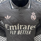 2024/25 RM Third Black Player Version Long Sleeve Soccer Jersey