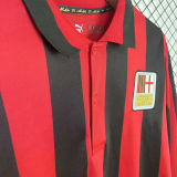 2025 AC Milan 125Th Limited Edition Long Sleeve Fans Soccer Jersey 限量版 有钮扣