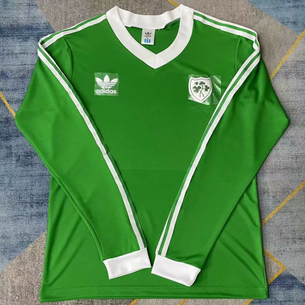 1986 Ireland Home Green Retro Long Sleeve Soccer Jersey
