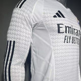 2024/25 RM Home White Player Version Long Sleeve Soccer Jersey