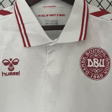 2024/25 Denmark Away White Fans Soccer Jersey