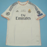 2013/14 RM White Home Retro Player Version Long Sleeve Soccer Jersey 球员版