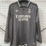 2024/25 RM Third Black Fans Long Sleeve Soccer Jersey