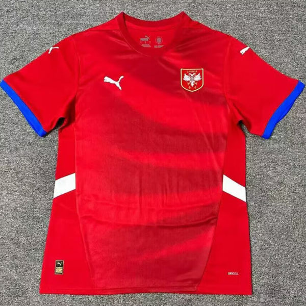 2024/25 Serbia Home Red Fans Soccer Jersey