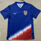 PULISIC #10 U.S 1:1 Quality Away Blue Red Fans Soccer Jersey 2024/25 ★★