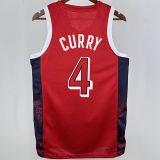 2024 Team USA CURRY #4 Red NBA Jersey