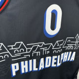 2021 76ers MAXEY #0 Sapphire Blue City Edition NBA Jerseys 热压