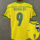 Ronaldo # 9 Brazil Home Retro Soccer Jersey 1998 ★★