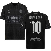 RAFA LEãO #10 AC Milan x PUMA x Pleasures 4Th Black Fans Jersey 2024/25 欧冠体 ★★
