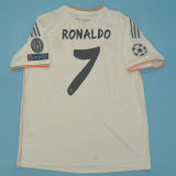 2013/14 RM White Home Retro Player Version Long Sleeve Soccer Jersey 球员版