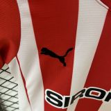 2024/25 Gijon Home Red White Kids Soccer Jersey 希洪竞技