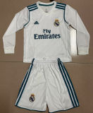 2017/18 RM Home White Retro Kids Long Sleeve Soccer Jersey 长袖
