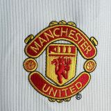 1998/99 M Utd White Retro Long Sleeve Soccer Jersey