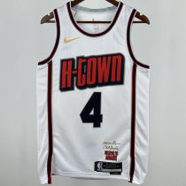 2025 Rockets GREEN #4 White City Edition NBA Jersey