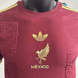 2025 Mexico Red Special Edition Player Version Soccer Jersey 胸前鸟