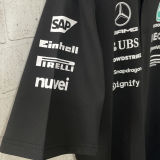 2025 Mercedes AMG Petronas F1 Black POLO Team T-Shirt  有领