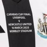 CARABAO CUP FINAL LIVERPOOL V  NEWCASTLE UNITED 16 MARCH 2025 WEMBLEY STADIUM 卡拉宝杯决赛胸前小字 (You can buy it alone OR tell us which jersey to print it on. )