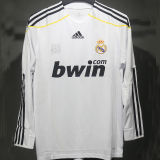 2009/10 RM White Home Retro Player Version Long Sleeve Jersey 球员版 长袖