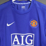 2008/2009 M Utd Third Blue Retro Player Version Long Sleeve Jersey 球员版长袖