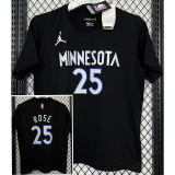 2025 Jordan ROSE #25 Black High Quality Casual T-Shirt T160