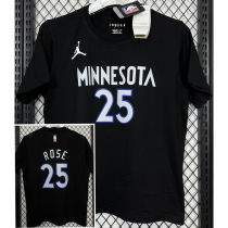 2025 Jordan ROSE #25 Black High Quality Casual T-Shirt T160