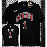 2025 BULLS ROSE #1 Black High Quality Casual T-Shirt T160