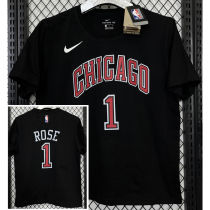 2025 BULLS ROSE #1 Black High Quality Casual T-Shirt T160