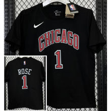 2025 BULLS ROSE #1 Black High Quality Casual T-Shirt T160