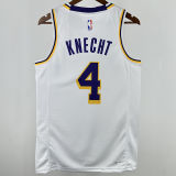 2025 Lakers KNECHT#4 White NBA Jerseys