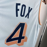 2025 Spurs FOX #4 Light Blue City Edition NBA Jerseys