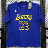 2025 Lakers Jordan JAMES #23 Blue High Quality Casual T-Shirt T183