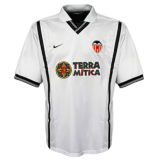 2000/01 Valencia Home White Retro Soccer Jersey