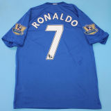2008/2009 M Utd Third Blue Retro Player Version Long Sleeve Jersey 球员版长袖