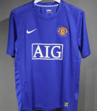 2008/2009 M Utd Third Blue Retro Player Version Soccer Jersey 球员版