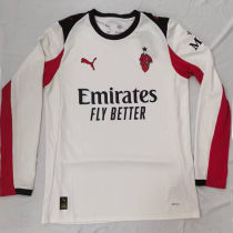 2025/26 AC Milan Away White Long Sleeve Fans Soccer Jersey