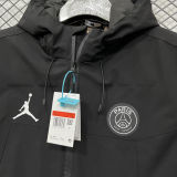 2025 PSG Jordan Cotton Thickened Warm Black Outdoor Jacket #A805加棉冲锋衣