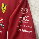 2025 Ferrari Red F1 POLO Team T-Shirt  有领   背后三个广告