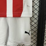 2024/25 Gijon Home Red White Kids Soccer Jersey 希洪竞技